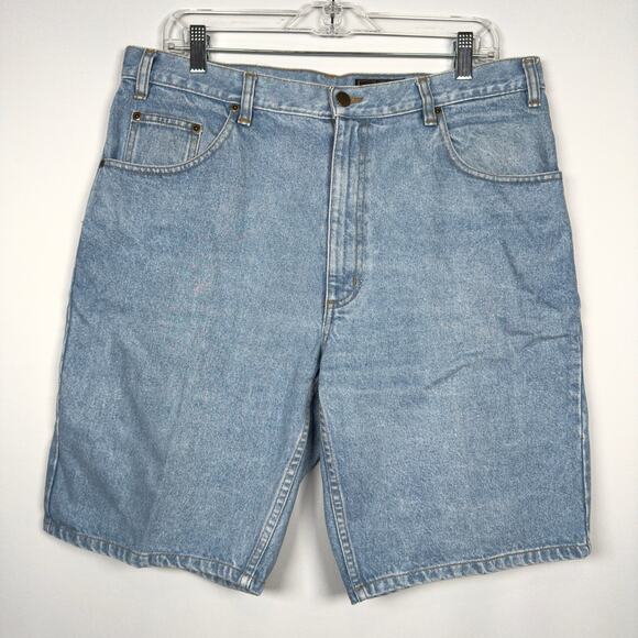 Vintage 90s Eddie Bauer Denim Shorts Light Wash Blue Men's Size 36 - Picture 1 of 3